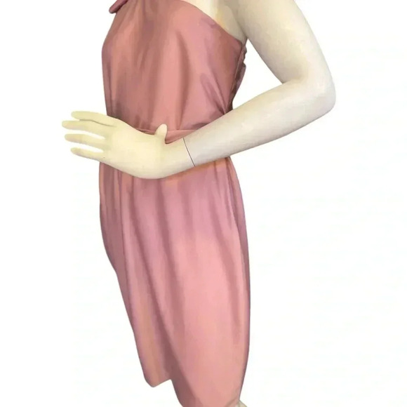 Vera Wang Bride's Maid Dress Light Pink Tie Bow Draped One Shoulder 12. - Picture 2 of 12